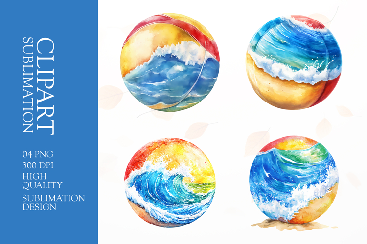 Watercolor Beach Clipart Image 5