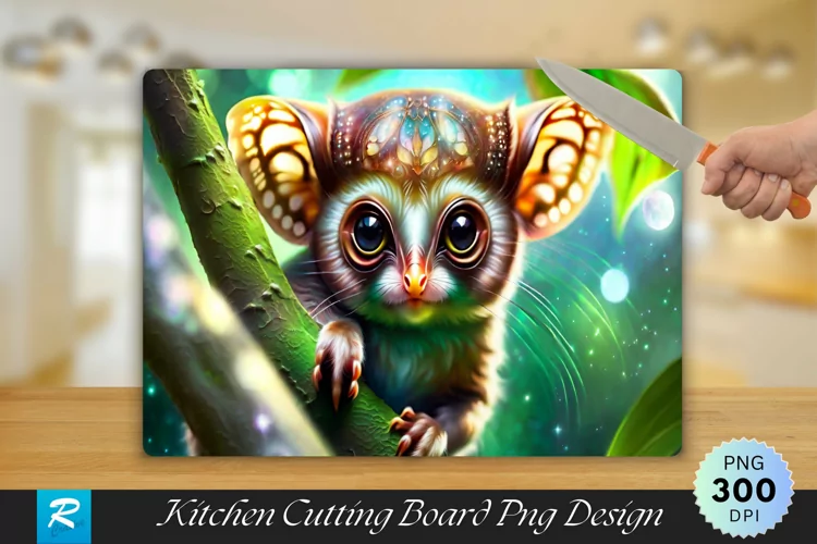 Tarsier Cutting Board Sublimation Design