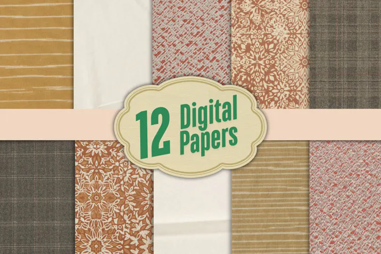 Boho Terracotta and Ochre Digital Paper
