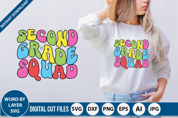 Second Grade Squad retro SVG design