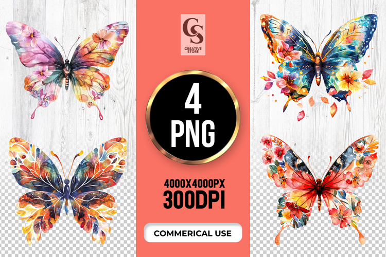 Watercolor Butterfly Clipart Image 23