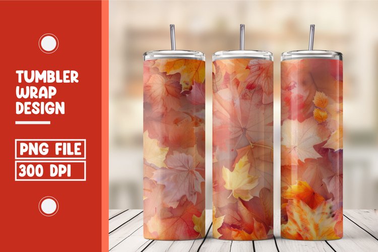Autumn Leaves Tumbler Wrap Design