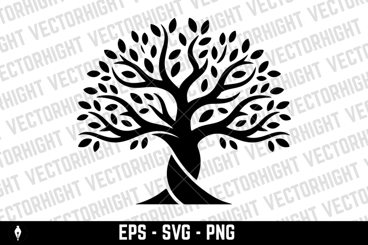 Olive tree silhouette icon. Design element for logo, label,