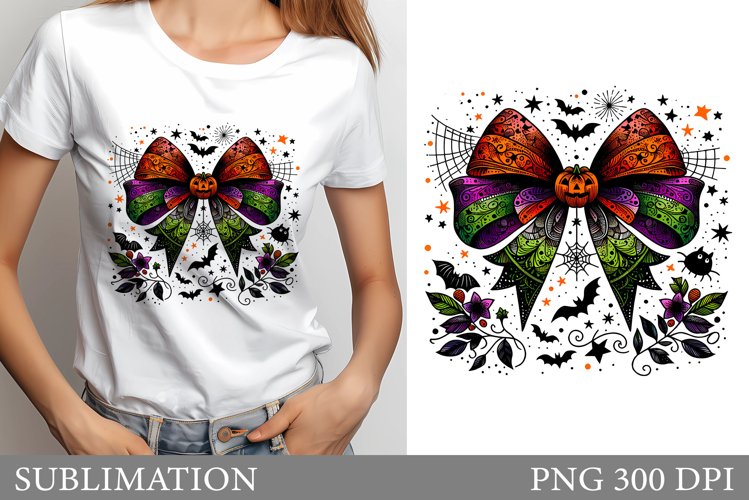 Halloween Bow Sublimation. Halloween Bow T-Shirt Design example image 1