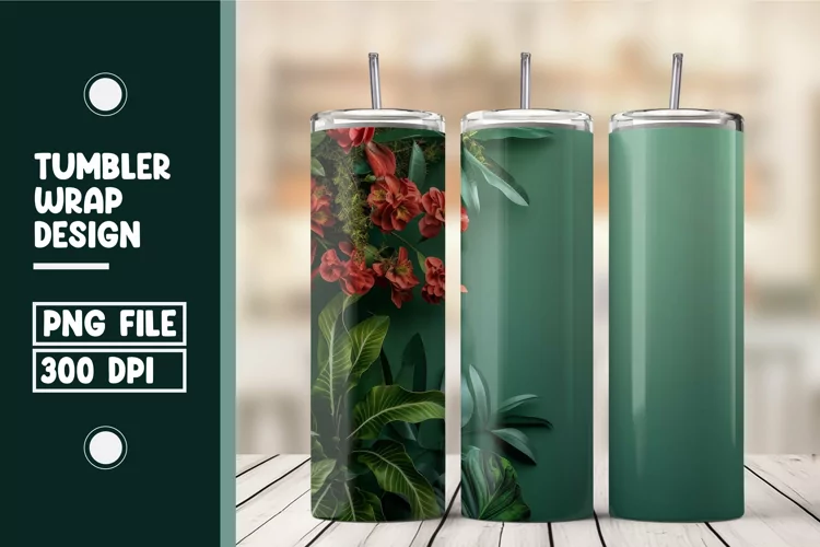 Flower Tumbler Wrap Design