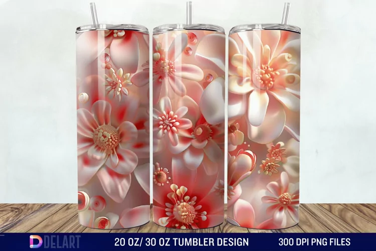 3D Floral Tumbler Wrap