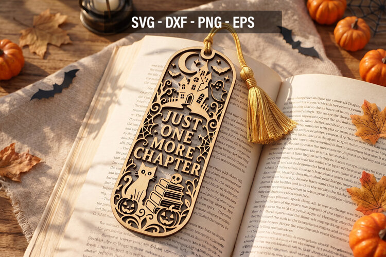 Halloween Bookmark SVG, Just One More Chapter SVG, Spooky example image 1
