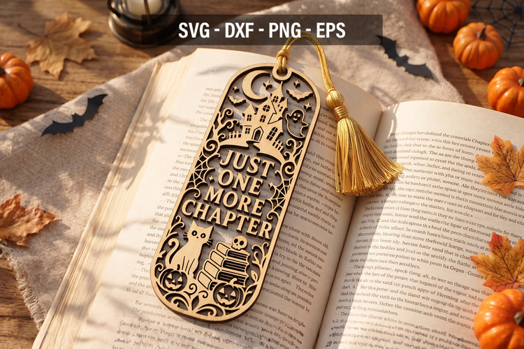 Halloween Bookmark SVG, Just One More Chapter SVG, Spooky