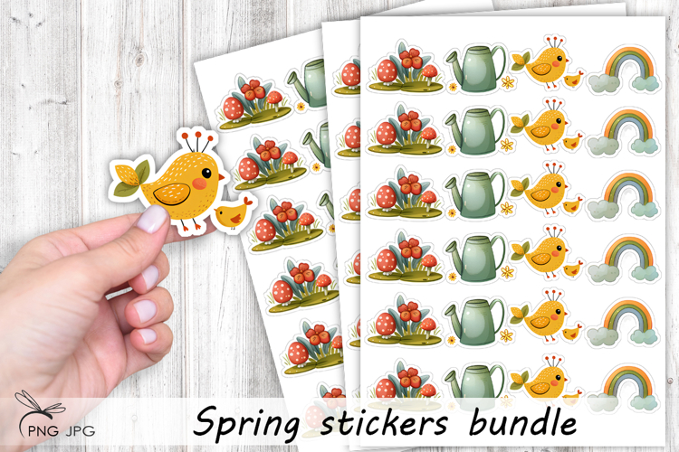 Spring stickers - 4 Variations