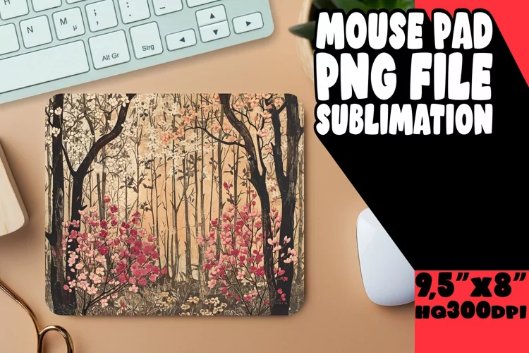 Spring Blossoms: Tree Pattern Mouse Pad