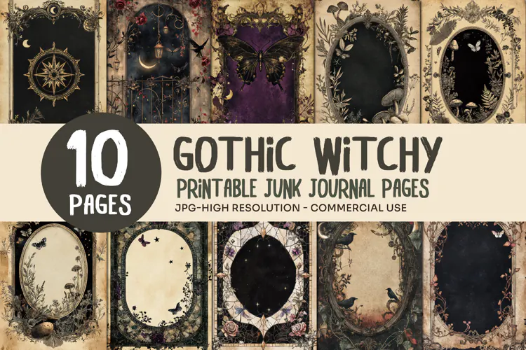 Mystical Gothic Junk Journal Pages