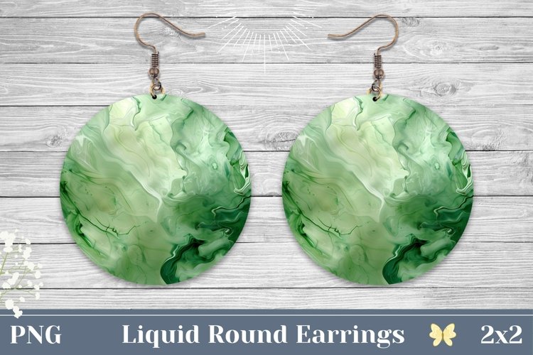 Light Green Earrings Design, Abstract Sublimation Design example image 1