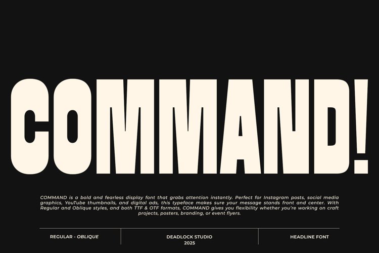 COMMAND! BOLD DISPLAY FONT! example image 1