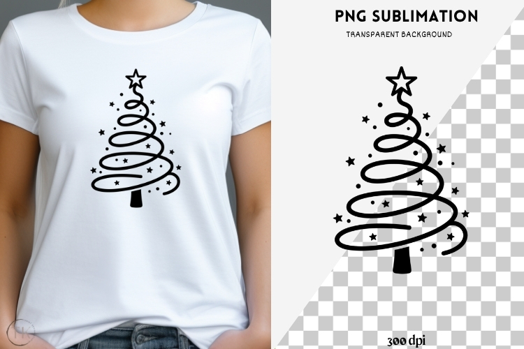 Christmas tree silhouette png design for T-shirts
