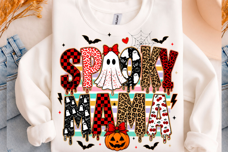 Spooky Mama Halloween T-shirt Png