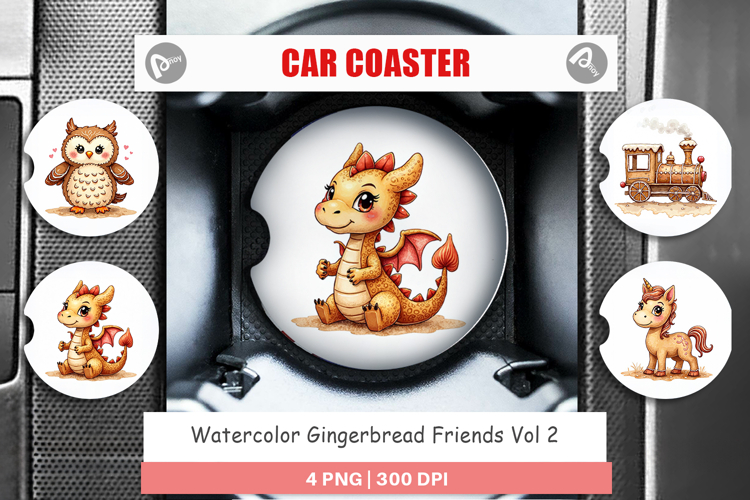 Gingerbread Friends Car Coaster