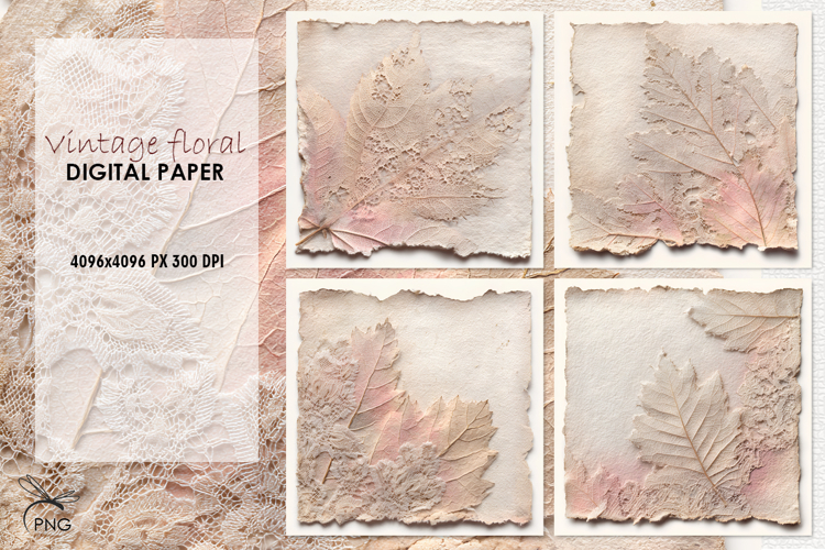 Vintage floral digital paper