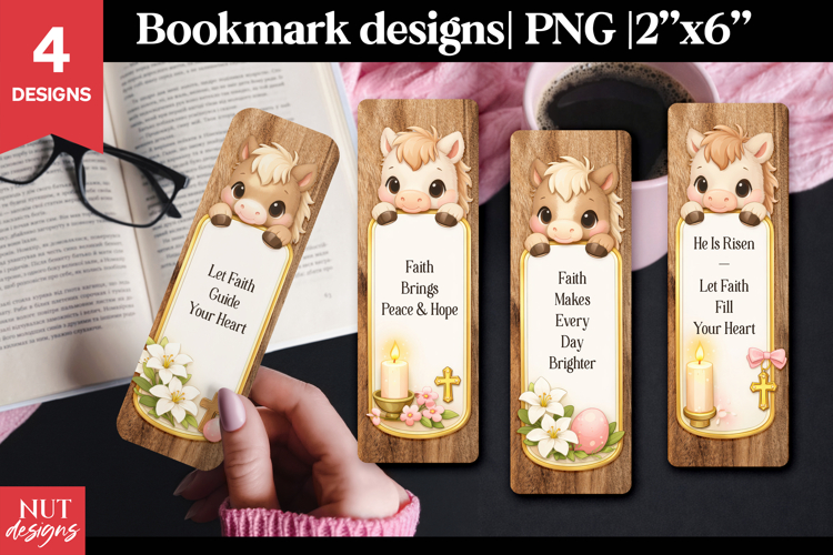 Printable Christian bookmarks Cute Easter Faith Bookmark