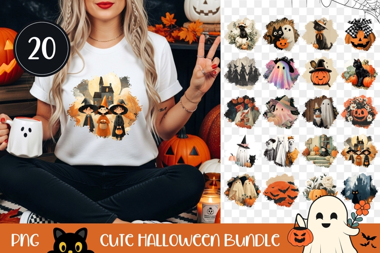 Cartoon Halloween Bundle, Spooky Sublimation Bundle