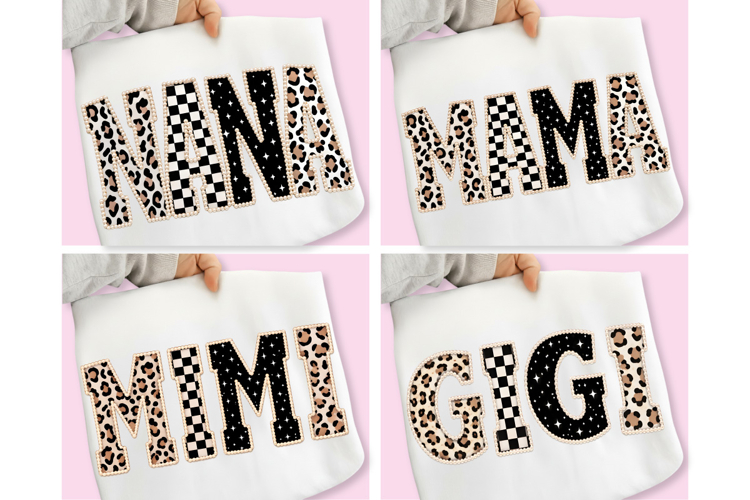 Mothers Day PNG, Leopard Checkered Bow Mom PNG, Mama PNG