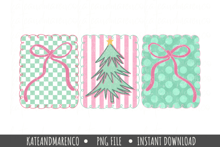 Preppy Pink Christmas PNG | Christmas Coquette PNG