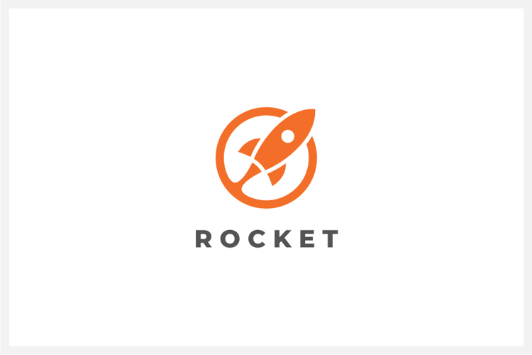 Rocket Launch Logo Design Vector Illustration