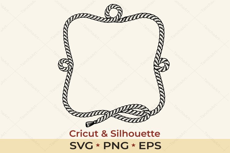 Cowboy Lasso Frame SVG | Western Rope Border example image 1