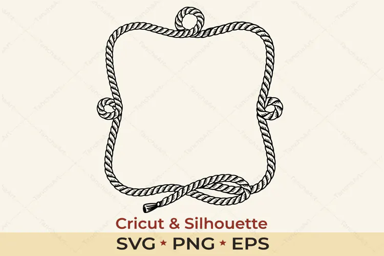 Cowboy Lasso Frame SVG | Western Rope Border