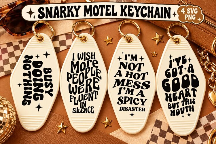 Snarky Motel Keychain SVG PNG, Funny Sarcastic Sayings example image 1