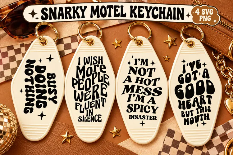 Snarky Motel Keychain SVG PNG, Funny Sarcastic Sayings