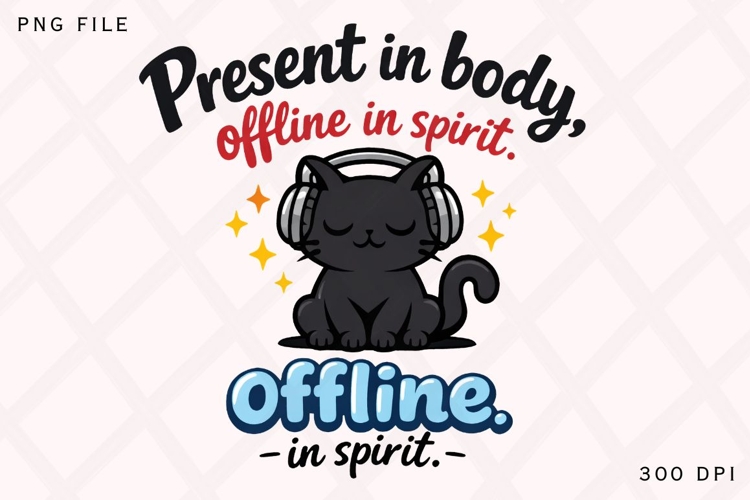 Present In Body Offline In Spirit Funny Introvert Cat Shirt