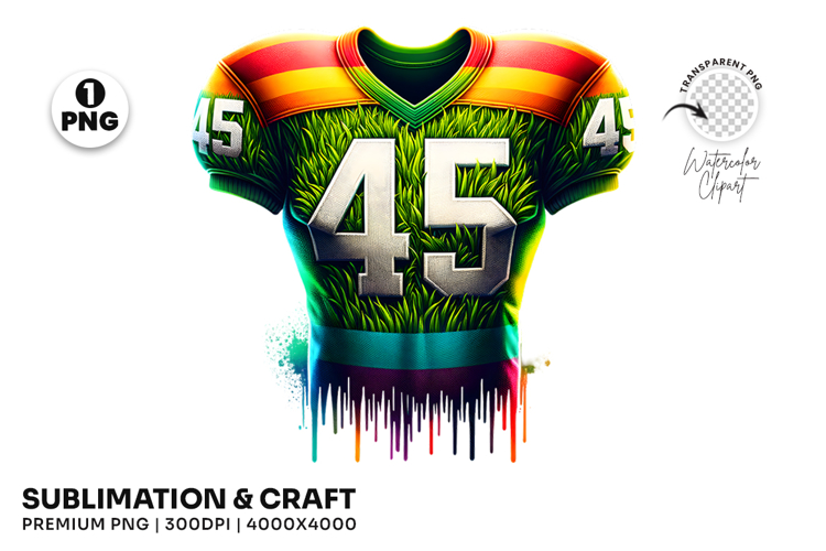 American Football Jersey 45 Splash PNG Sublimation Design