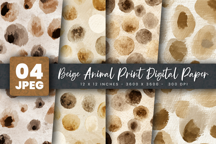 Beige Animal Print Digital Paper