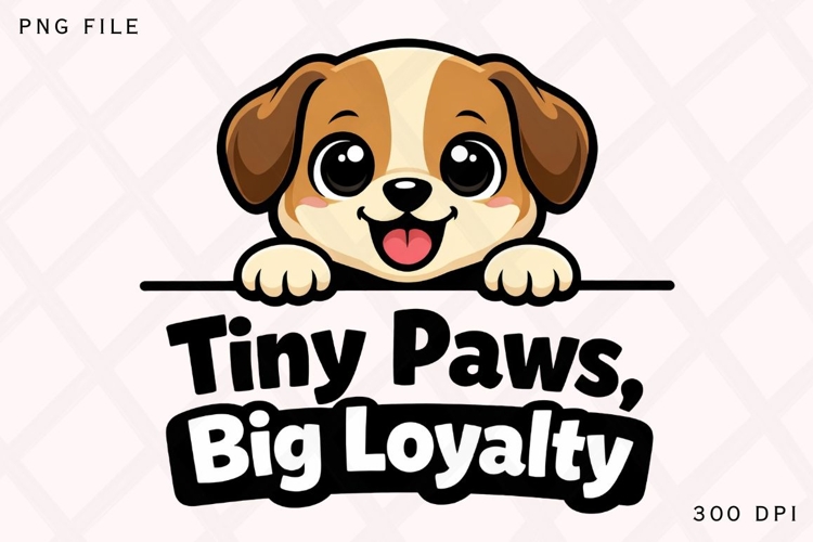 Tiny Paws Big Loyalty Cute Puppy Shirt Design, Small Dog