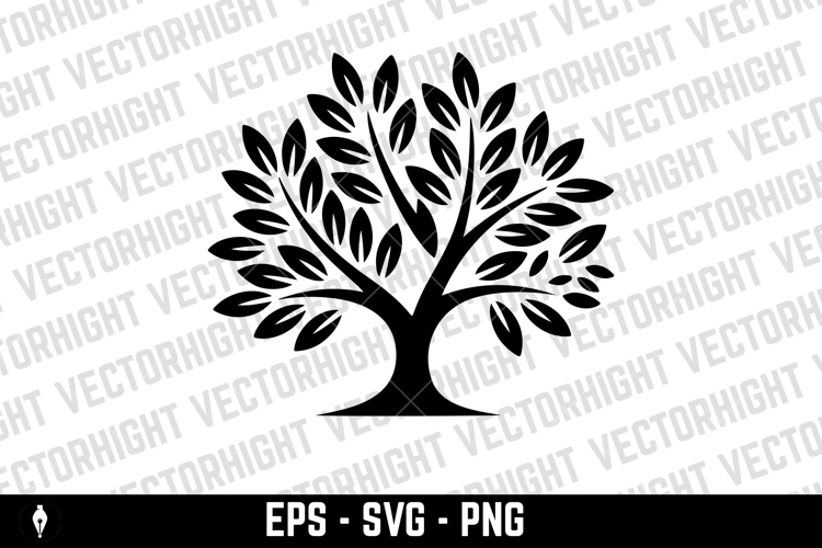 Olive tree silhouette icon. Design element for logo, label,