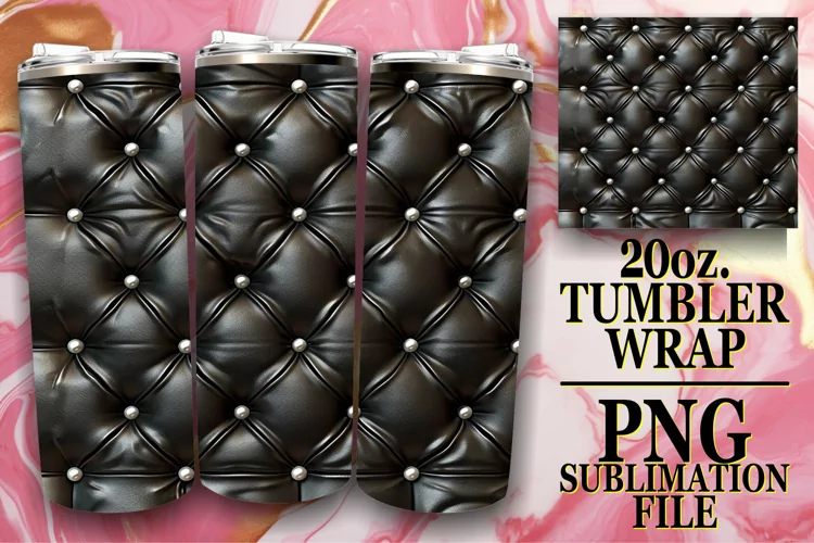 Quilted 3D Pattern Tumbler Wrap Sublimation