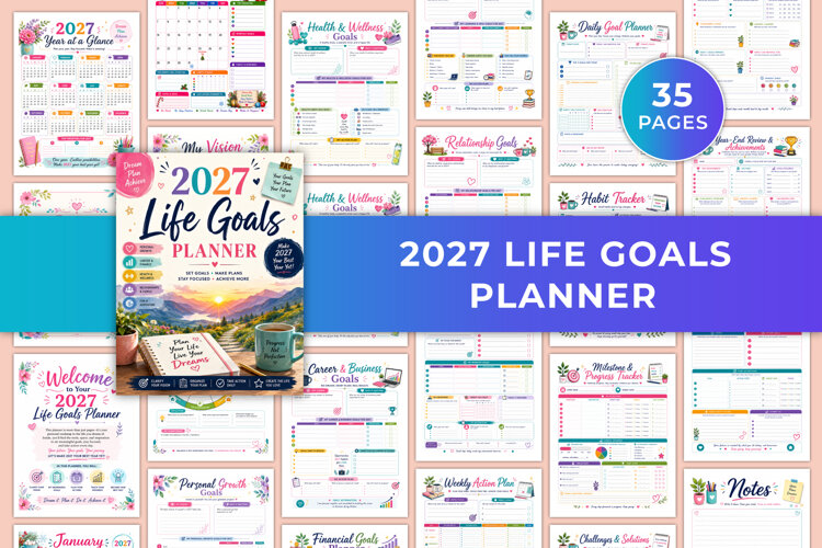 2027 Life Goals Planner Kdp interiors example image 1