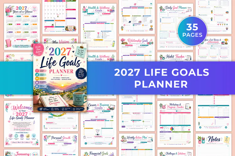2027 Life Goals Planner Kdp interiors