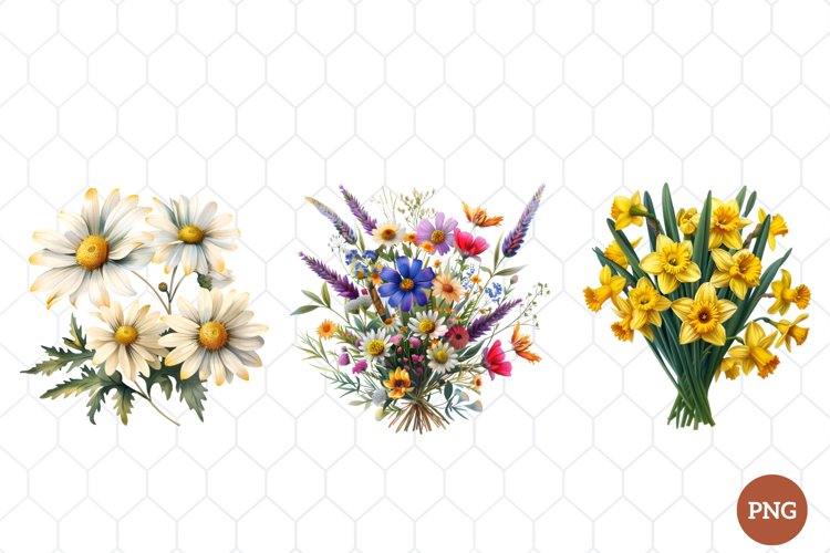 Watercolor Wildflowers Clipart