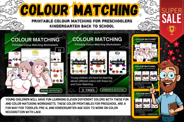 Printable Color Matching Worksheets For Kids Activities