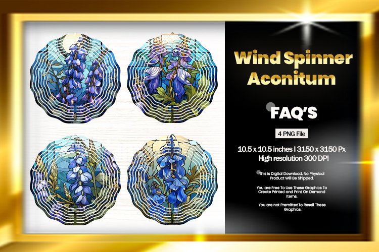 Aconitum Wind Spinner Sublimation - 04 Variations example image 1