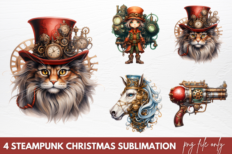 Steampunk Christmas Sublimation PNG