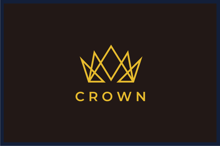 Abstract Crown Logo Design Vector Illustration