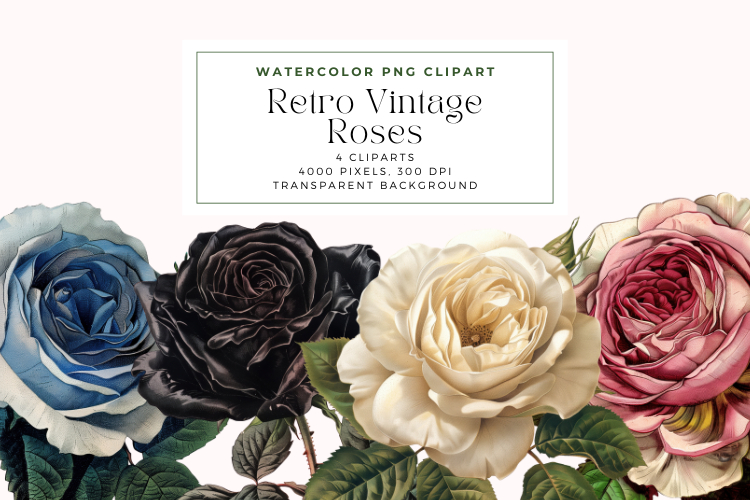 Retro Vintage Roses Cliparts