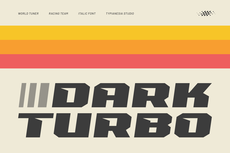 Dark Turbo - Bold Italic Racing Font