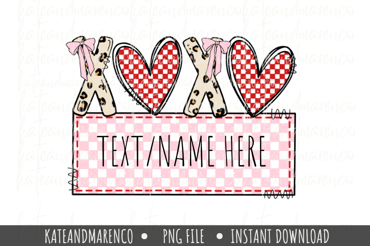 Girl Valentine Name Tag PNG | Customizable Valentine PNG