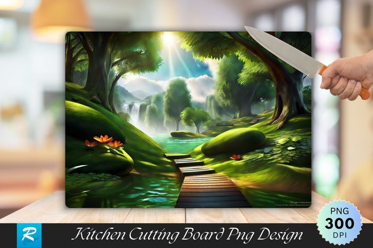 Nature Cutting Board Sublimation Design example image 1