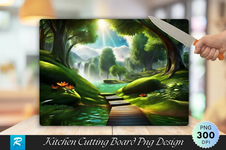 Nature Cutting Board Sublimation Design