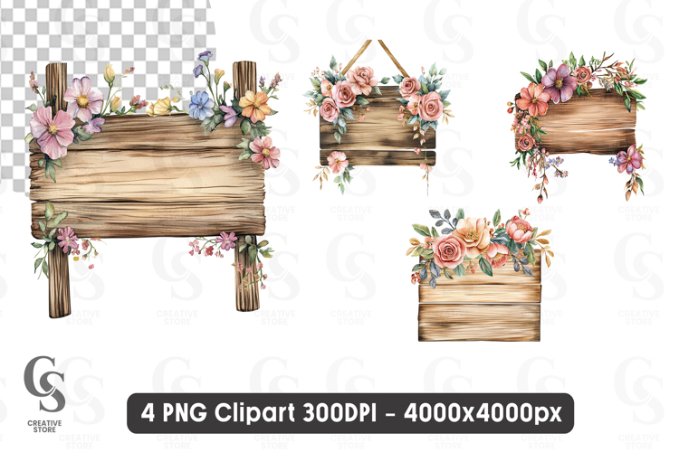  Wooden Sign Clipart Image 5