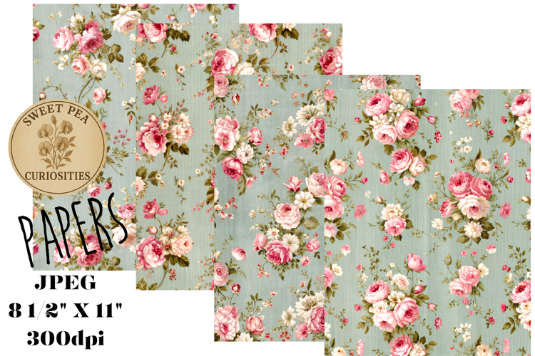 Shabby Chic, Roses, Papers, Junk Journal